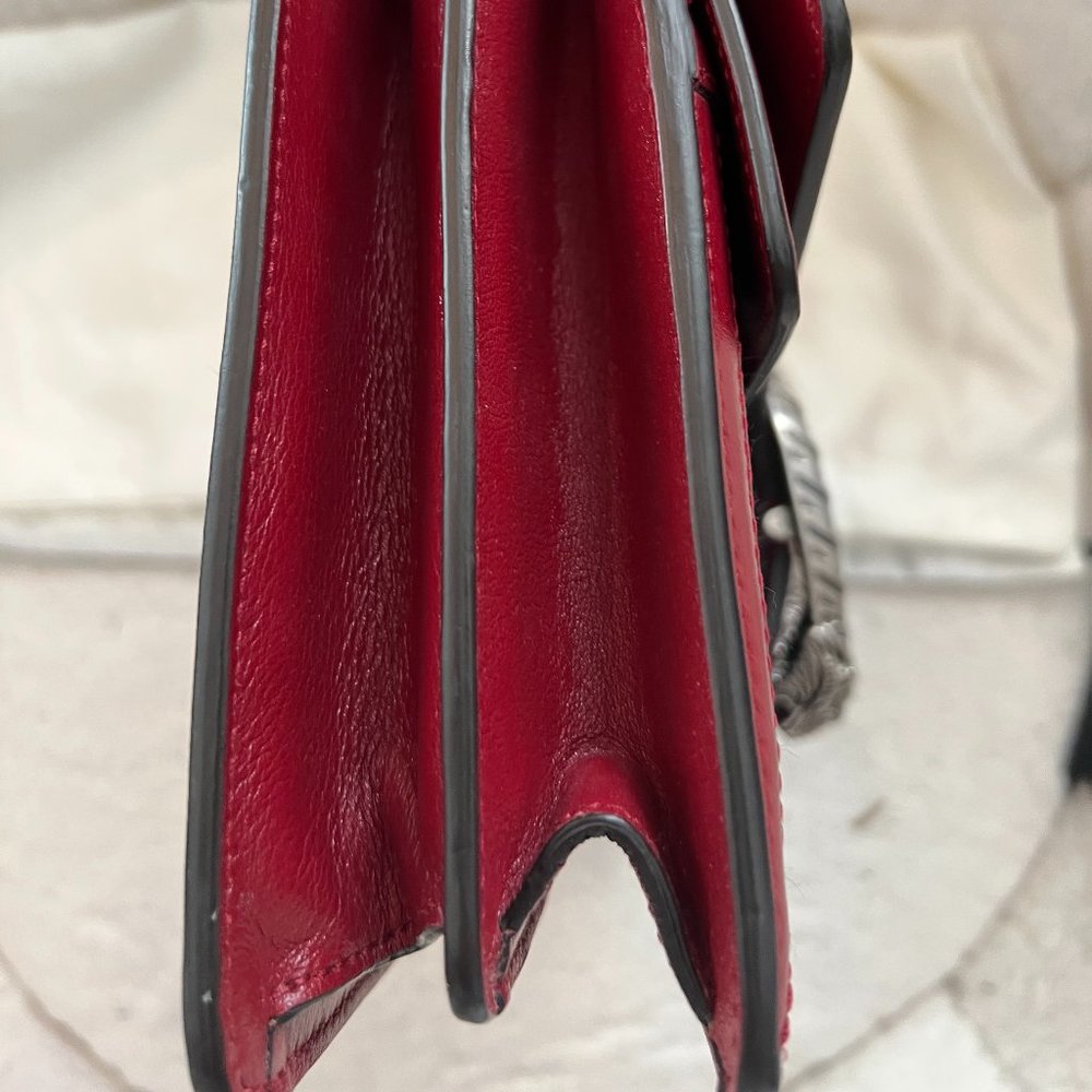 GUCCI Dionysus GG Black White Tweed Red Leather Bag Purse Limited Edition 11 x 7 - Picture 10 of 16